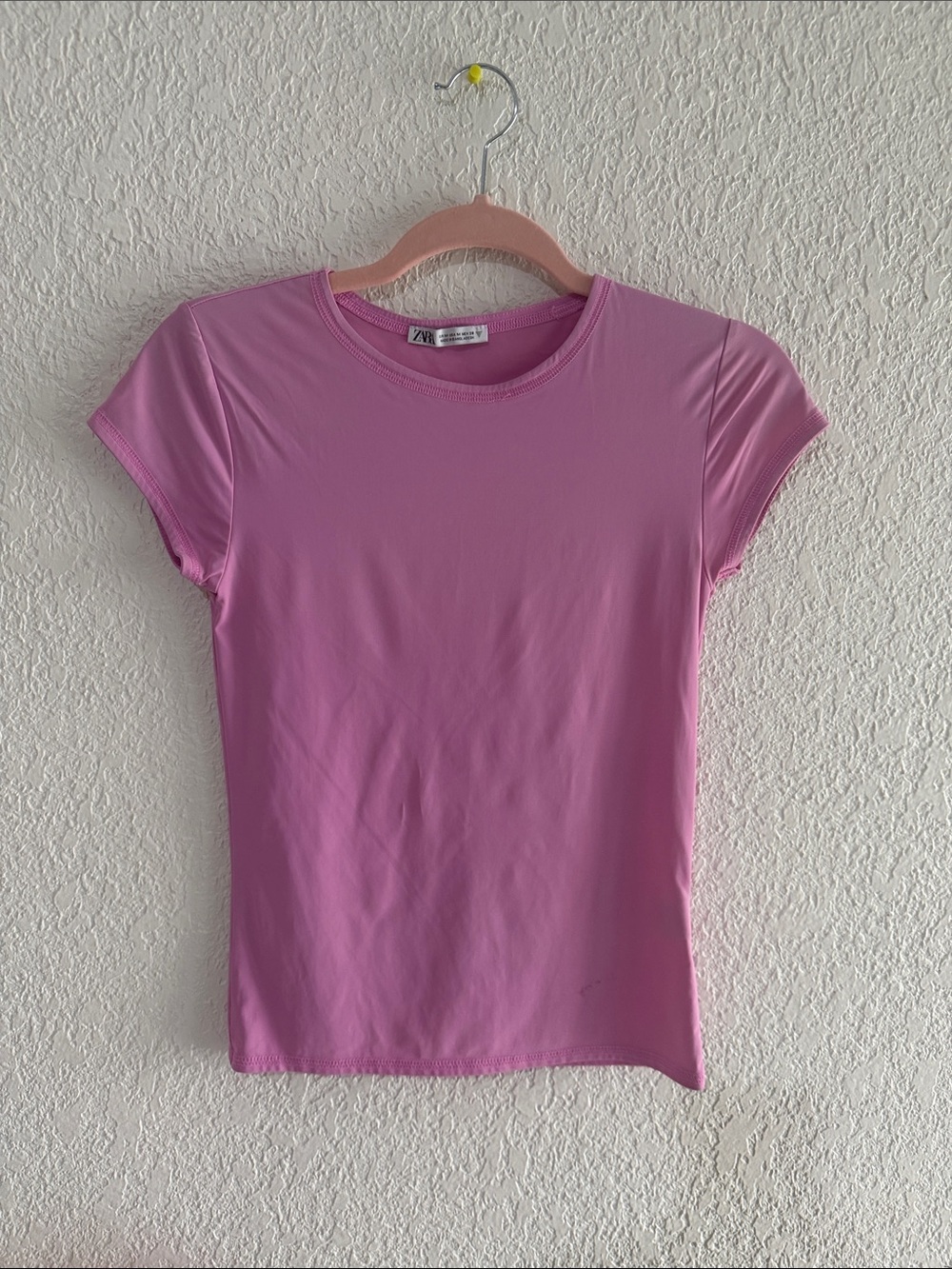 Zara Light Pink Crewneck Short Sleeve Tee